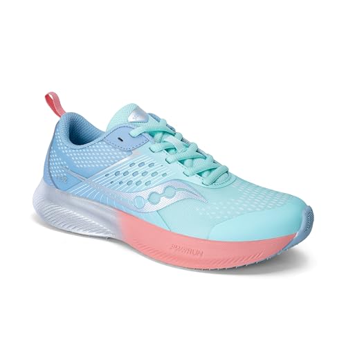 Saucony Unisex Kids Ride KDZ (Little Kid/Big Kid) Teal/Periwinkle 2 Medium Little Kid