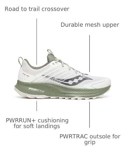 Saucony Men's Ride Tr2 Sneaker, White/Olivine, 11