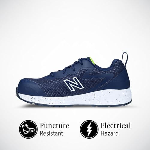 Men's New Balance Logic Composite Toe Industrial Work Shoes in Navy/Lime alternate view 5