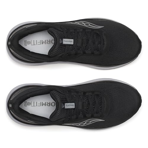Saucony Men's Echelon 10 Sneaker, Black/Silver, 11 Extra Wide