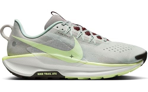 Nike Pegasus Trail 5 Men's Trail Running Shoes (DV3864-004, Light Silver/College Grey/Dark Team Red/Barely Volt) Size 9