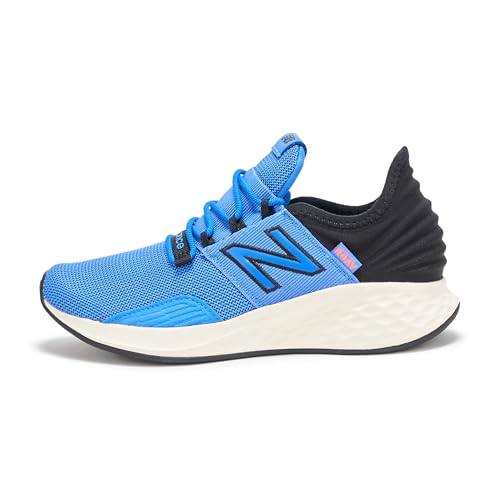 New Balance Kid's Fresh Foam Roav V1 Lace-Up Running Shoe, Blue Bird/Black, 4.5 W Big Kid