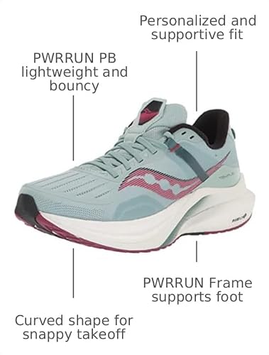 Saucony Women's Tempus Sneaker, Mineral/Rose, 6.5