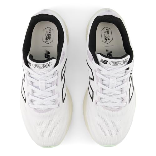 New Balance Women's Fresh Foam 680 V8 Running Shoe, White/Grey Matter/Taro, 8.5 M