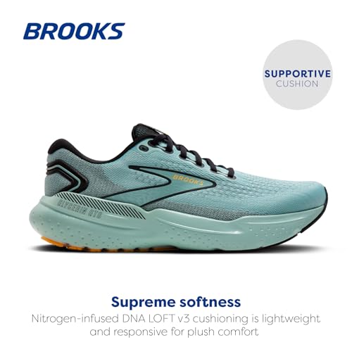 Brooks Men's Glycerin GTS 21 Supportive Running Shoe - Cloud/Black/Gold - 11.5 Medium