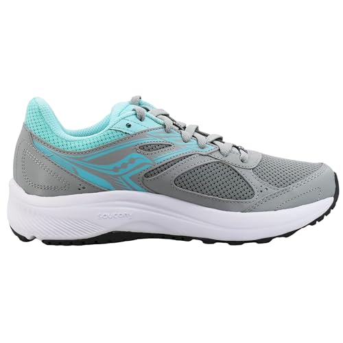 Saucony Women's Cohesion 14 Sneaker, Fog/Paradise, 12 Wide