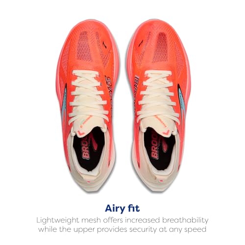 Brooks Women's Hyperion Max 3 Neutral Running Shoe - Coconut/Fiery Coral/Atomizer - 10.5 Medium