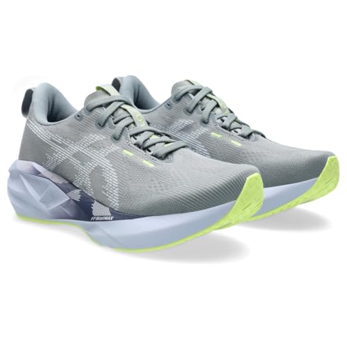 ASICS Women's NOVABLAST 5 Running Shoe, 8.5, Gravel/Blue Fade