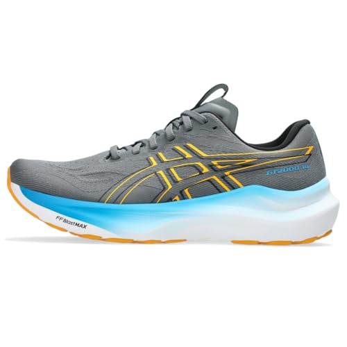 ASICS Men's GT-2000 14 Running Shoes, 10.5, Steel Grey/YAMABUKI