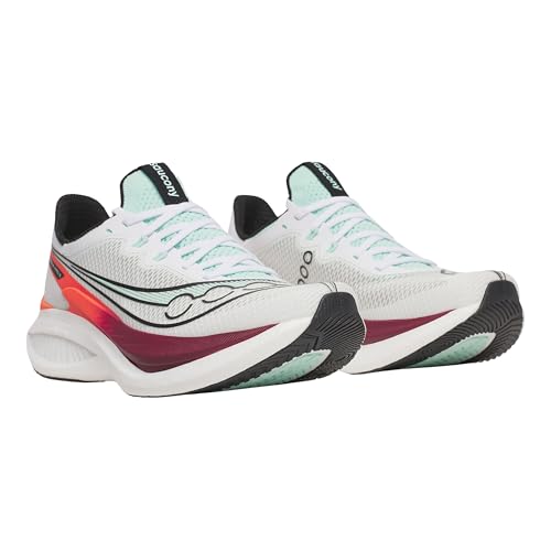 Saucony Men's Endorphin Pro 5 Sneaker, White/Crimson, 10