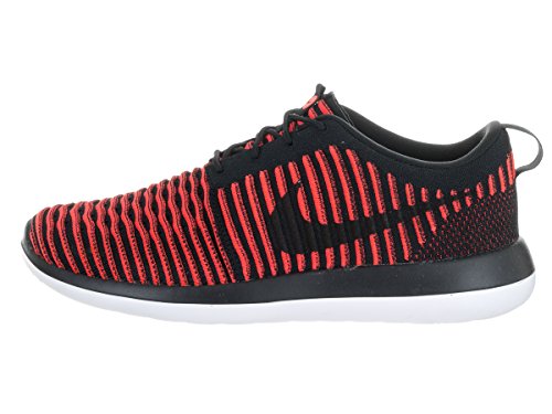 Nike Men's Roshe Two Flyknit Running Shoe (9.5, Black/Black-Bright Crimson-White)