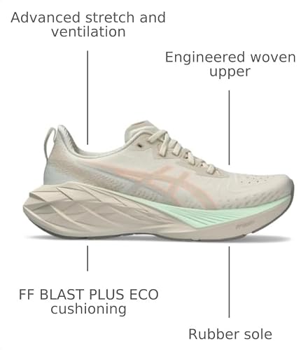 ASICS Women's NOVABLAST 4 Running Shoes, 11, Oatmeal/Moonrock