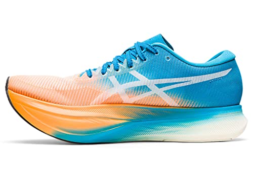 ASICS Unisex METASPEED Sky+ Running Shoes, 11.5M / 13W, Orange POP/Island Blue