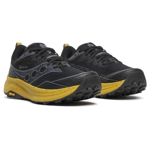 Saucony Men's Peregrine 16 GTX Sneaker, Black/Oil, 7
