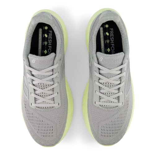 New Balance Men's Fresh Foam X 1080 V14 Running Shoe, Raincloud/Limelight/Silver Metalic, 10 M