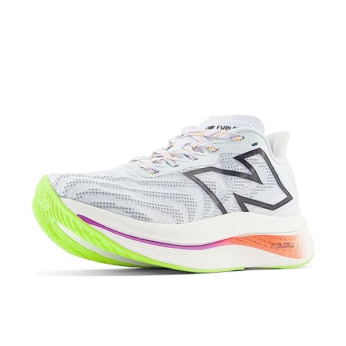 New Balance Men's FuelCell SuperComp Trainer V2 Running Shoe, Ice Blue/Neon Dragonfly, 14 W