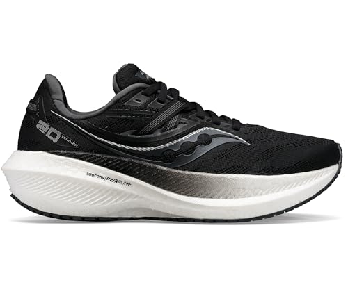 Saucony Women's Triumph 20 Running Shoe, Black/White, 10