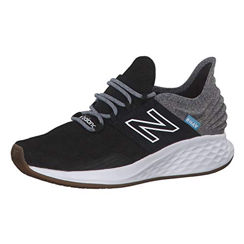 New Balance Women's Fresh Foam Roav Running Shoe,Black/Light Aluminum,8