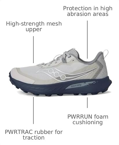 Saucony Men's Peregrine 15 Sneaker, Artic/Navy, 12