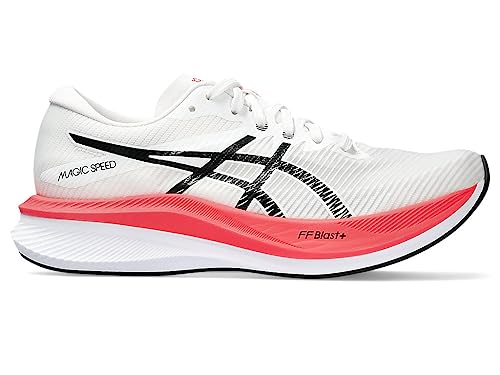 ASICS Women's Magic Speed 3 Running Shoes, 9.5, White/Black