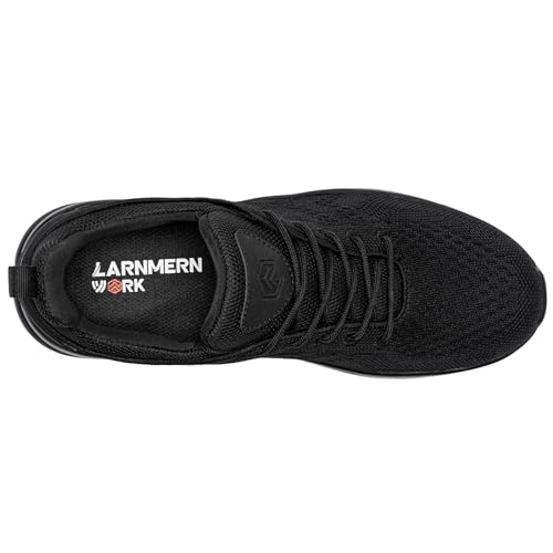 LARNMERN Men Chef Shoes Non Slip Work Waterproof Slip-on,Black,10.5