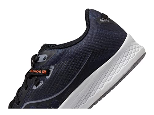 Saucony Unisex Child Guide 16 Sneaker, Black/White, 1.5 Big Kid US