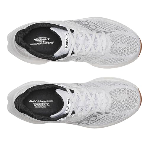 Saucony Men's Endorphin Speed 5 Sneaker, White/Gum, 14