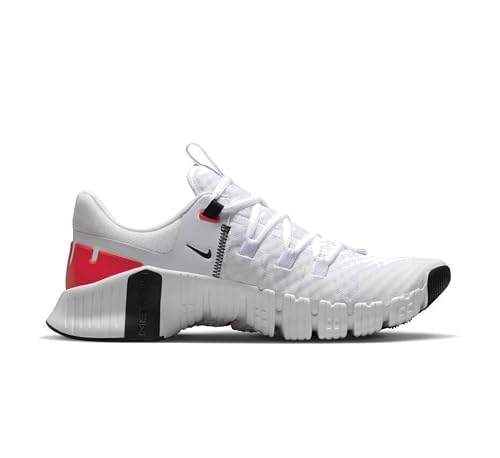 NIKE Free Run Next Nature Men's Trainers Gym Fitness Shoes, White Bright Crimson Black, 13
