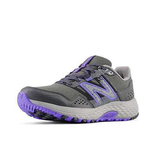 New Balance Women's 410 V8 Trail Running Shoe, Shadow Grey/Electric Indigo/Black, 9.5 W