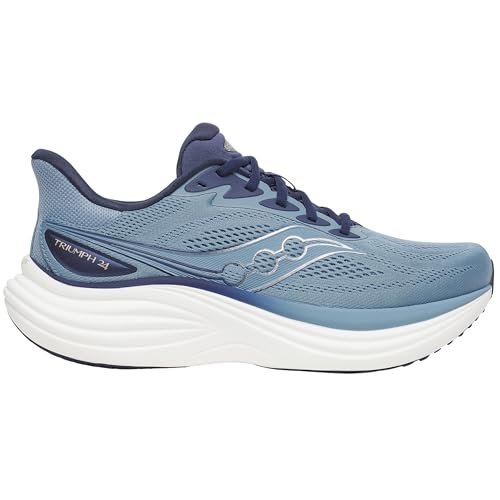 Saucony Men's Triumph 24 Sneaker, Windward/Naval, 10.5 Wide