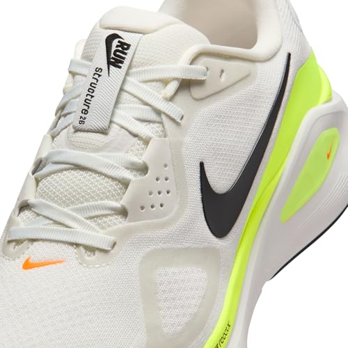 Nike Men's Structure 26 Sneaker, Summit White/Black/Volt/Total Orange, 12