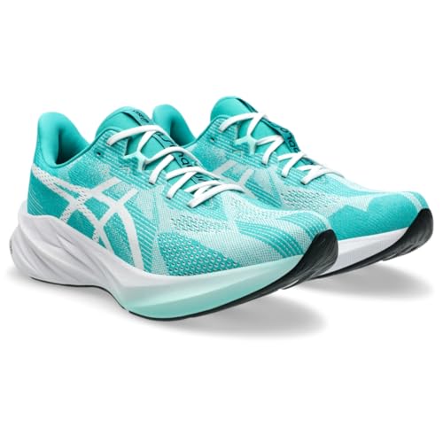 ASICS Men's DYNABLAST 5 Running Shoes, 8.5, White/Wave Teal