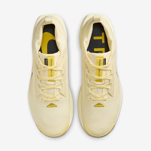 Nike Pegasus Trail 5 Gore-TEX Men's Waterproof Running Shoes (FQ0908-700, Alabaster/Saturn Gold/Lightning/Medium Ash) Size 12
