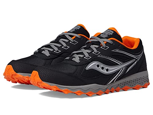 Saucony Cohesion Tr14 Lace to Toe Sneaker, Black/Orange, 4 US Unisex Big Kid