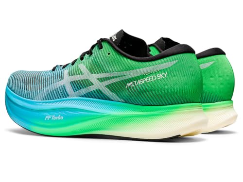 ASICS Unisex METASPEED Sky+ Running Shoes, 13M / 14.5W, Black/NEW Leaf
