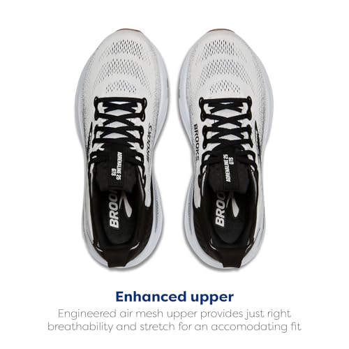 Brooks Men’s Adrenaline GTS 25 Supportive Running & Walking Shoe - White/Black/White - 10.5 Wide
