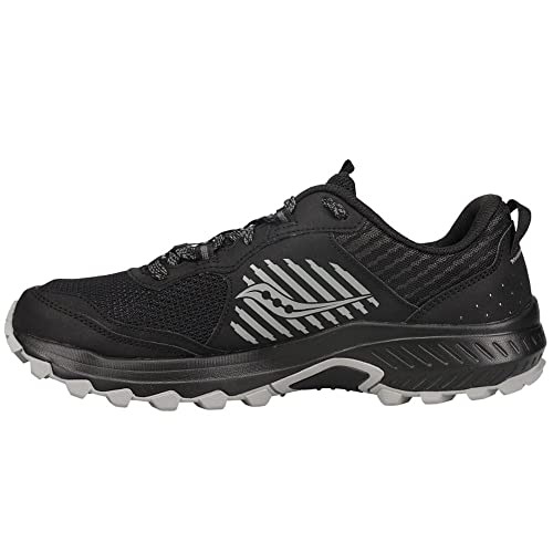 Saucony Men's Excursion TR15 Trail Running Shoe, Black/Shadow, 12