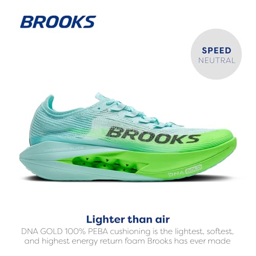 Brooks Unisex Hyperion Elite 5 Neutral Race Running Shoe for Men & Women - Limpet/Black/Green Gecko - 10.5 Medium