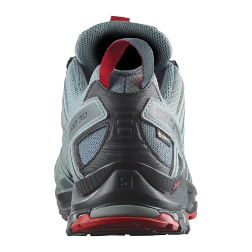 Salomon Men’s XA PRO 3D Gore-Tex Waterproof Trail Running Shoes - Lead/Black/Barbados Cherry - 12