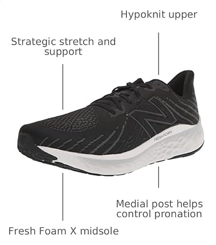 New Balance Men's Fresh Foam X Vongo V5 Running Shoe, Black/Phantom/Steel, 7 Wide US