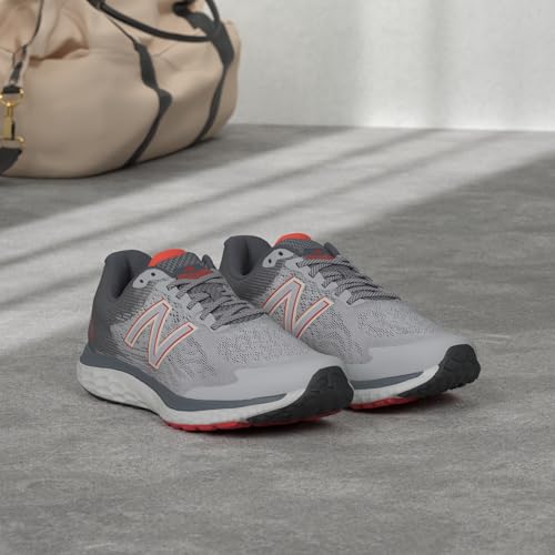 New Balance mens 680 V7 Running Shoe 8.5 X-Wide Grey/Ghost Pepper/Black