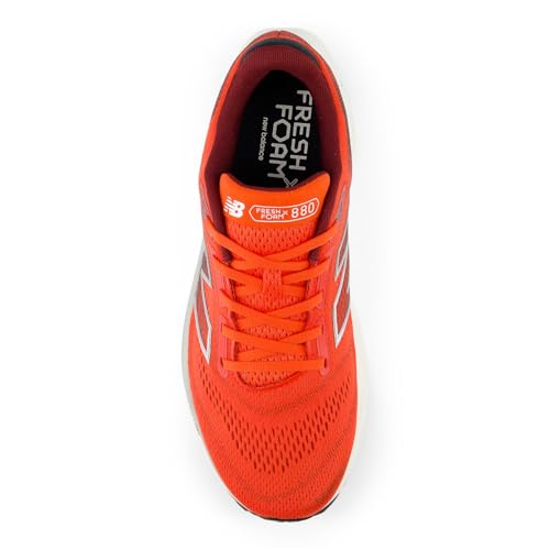 New Balance Men's Fresh Foam X 880 V14 Running Shoe, Neo Flame/Mercury Red/Sea Salt, 8 M