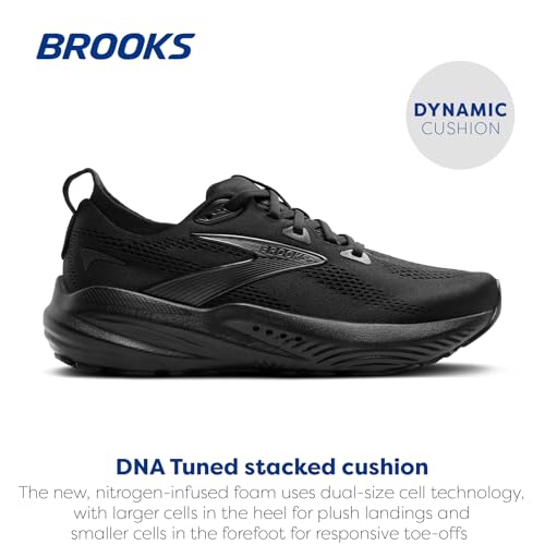 Brooks Women’s Glycerin GTS 22 Supportive Running Shoe - Black/Black/Ebony - 8 Medium