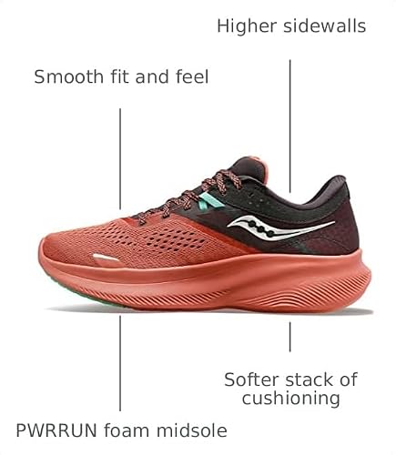 Saucony Women's Ride 16 Sneaker, Soot/Basalt, 9.5