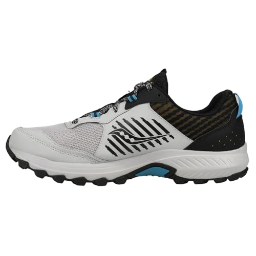 Saucony Men's Excursion TR15 Trail Running Shoe, Fog/Black/Topaz, 10.5