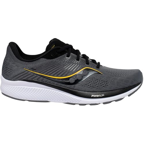 Saucony Men's Guide 14 Sneaker, Charcoal/Gold, 10