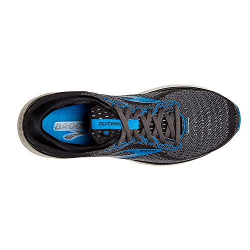 Brooks Mens Glycerin 18 Running Shoe - Black/Ebony/Blue - D - 8.5