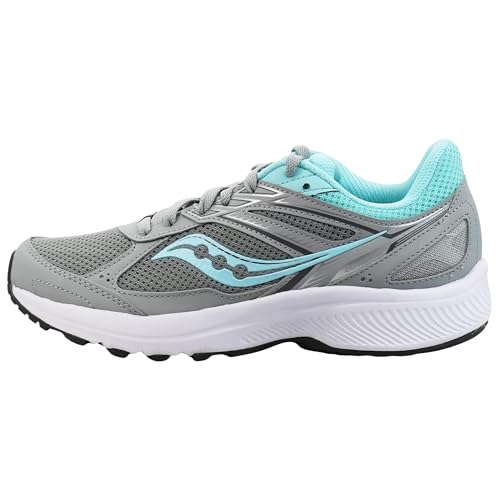 Saucony Women's Cohesion 14 Sneaker, Fog/Paradise, 12 Wide