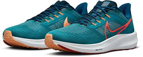 NIKE Air Zoom Pegasus 39, Men's Trainers, Spruce Lt Crimson Valerian, Size 44 EU