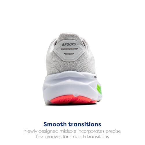 Brooks Men’s Ghost 17 Neutral Running Shoe - White/Pink Clay/Gecko - 11 Medium
